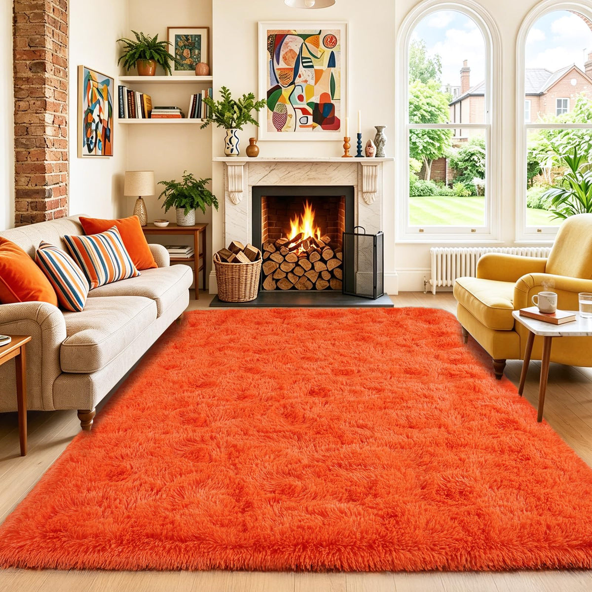 8x10 Area Rugs for Living Room, Ultra Soft Large Shag Black Bedroom Rug Upgrade Non-Slip Plush Modern Fluffy Carpet for Kids Boys Girls Room Home Decor Aesthetic