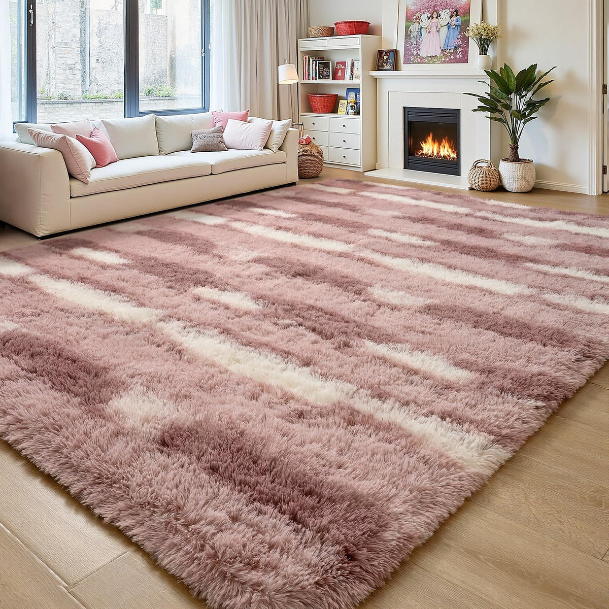 5x7 Plush Burgundy Red Area Rug