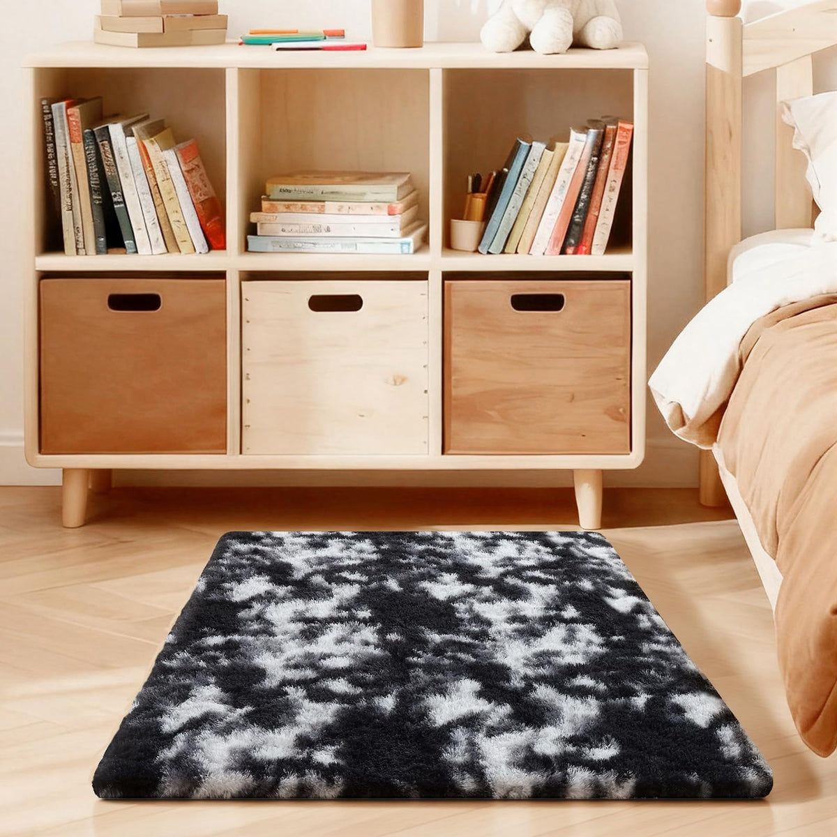 5x7 Large Fluffy Area Rugs for Living Room Bedroom, Light Tan
