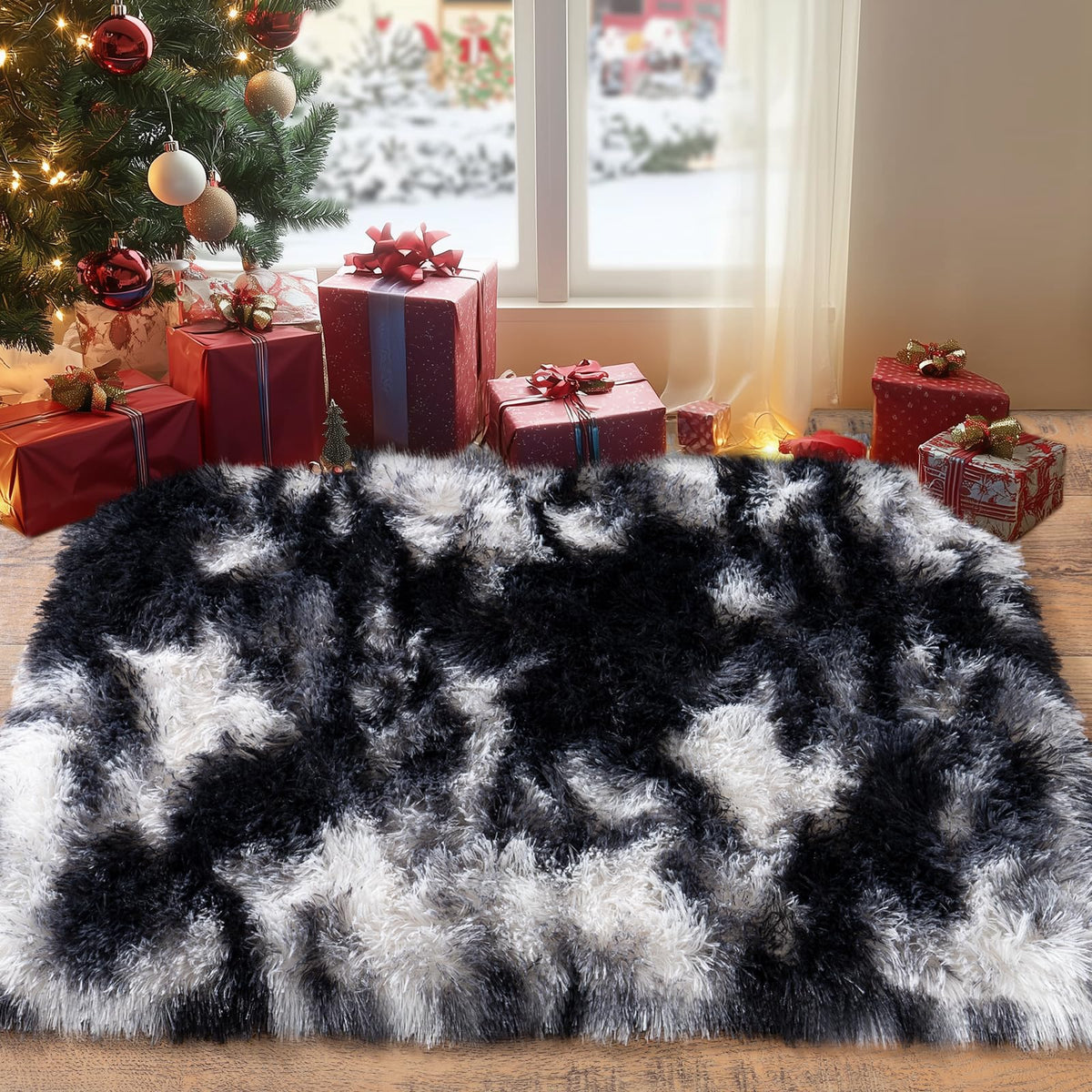 Pionblank 8x10 Rug for Living Room, Fluffy Large Area Rug, Cream White