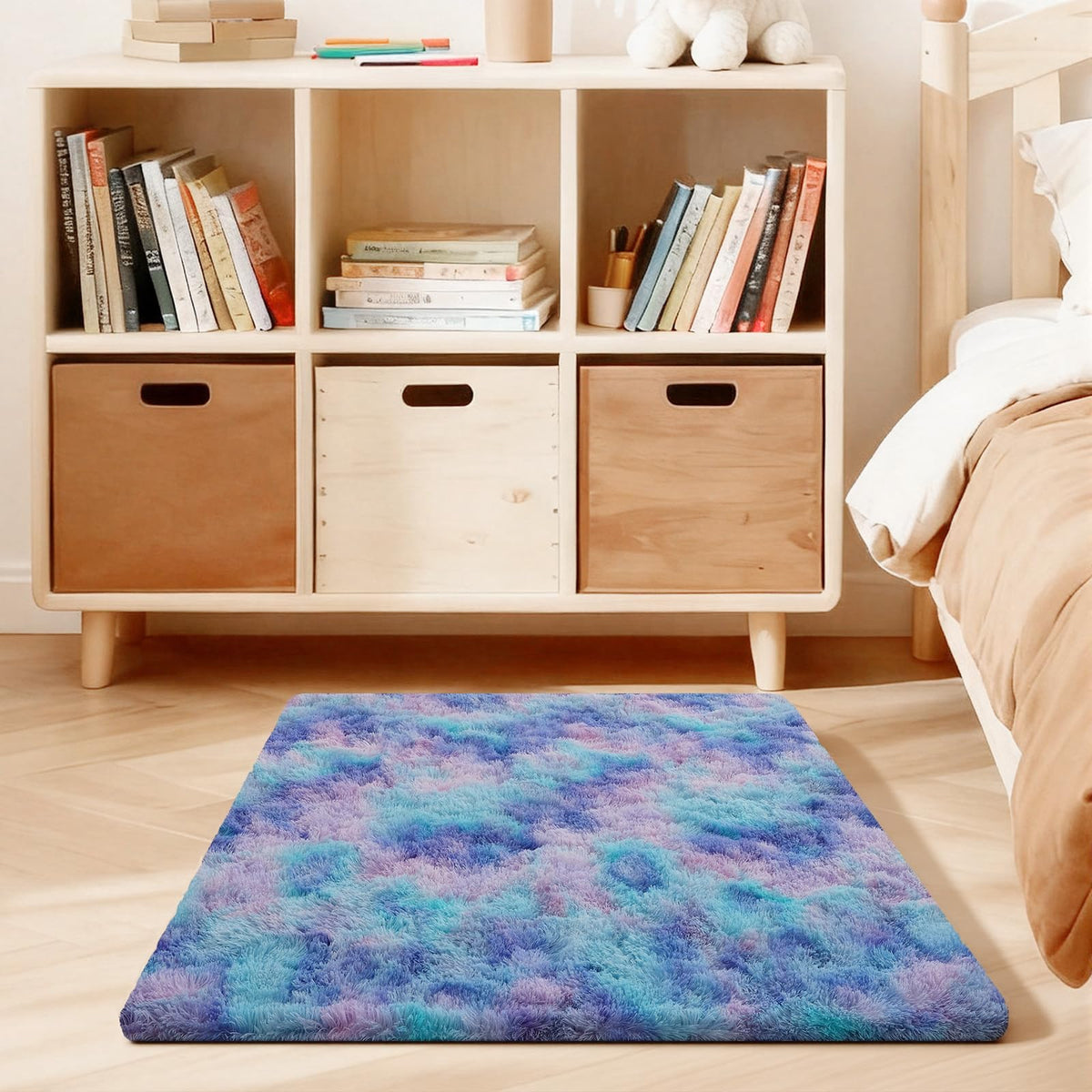5x7 Large Fluffy Area Rugs for Living Room Bedroom, Light Tan