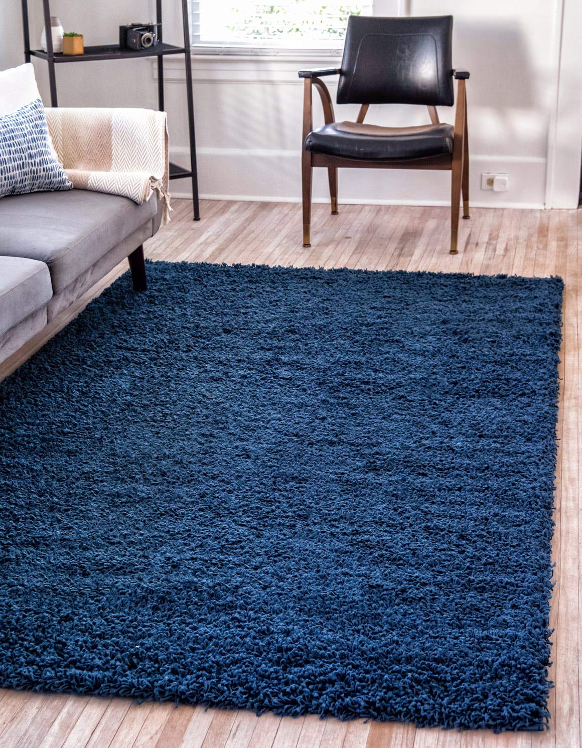 Unique Loom Solid Shag Collection Area Rug (8' x 10' Rectangle, Sandy Brown)