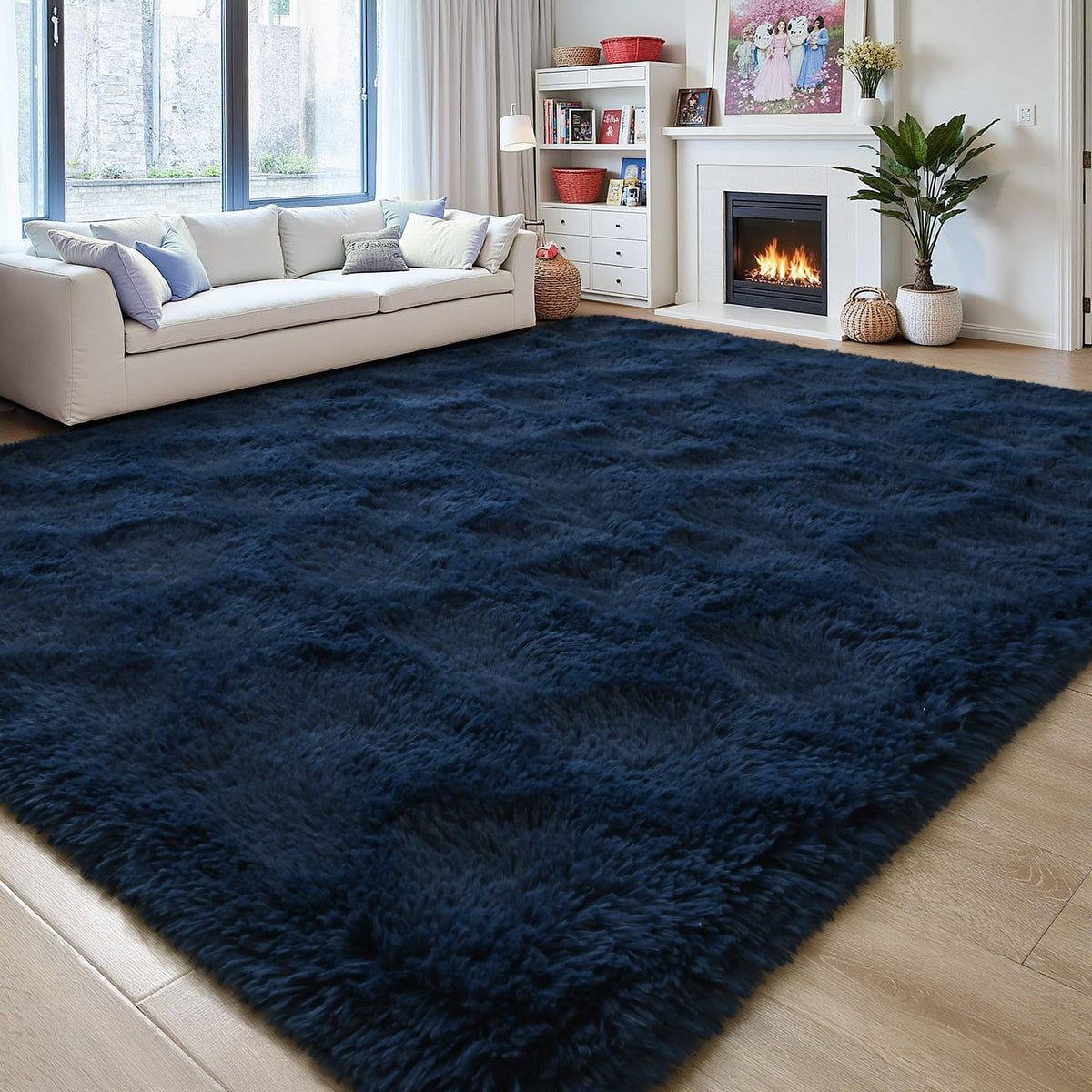 5x7 Plush Burgundy Red Area Rug