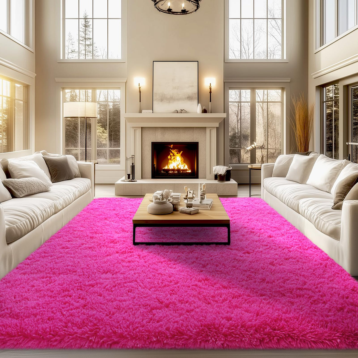 qulint Large Area Rug for Living Room 10x14, Fluffy Tan Rug for Bedroom
