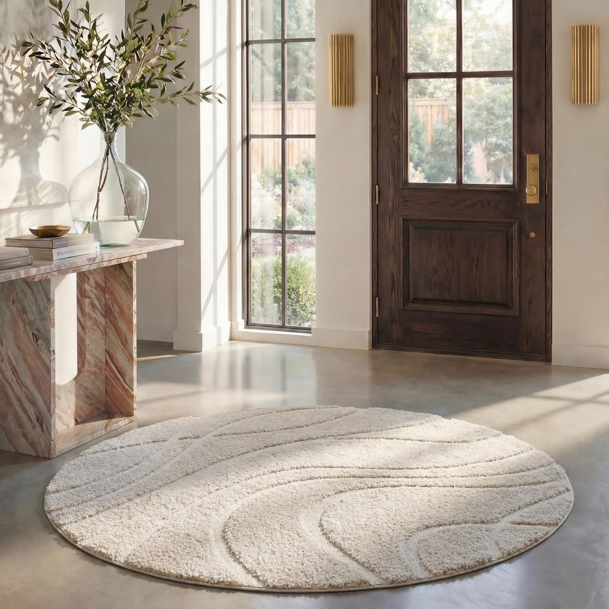 SAFAVIEH Florida Shag Rug 6'x9', Soft Plush Modern Cream & Beige SG471-1113