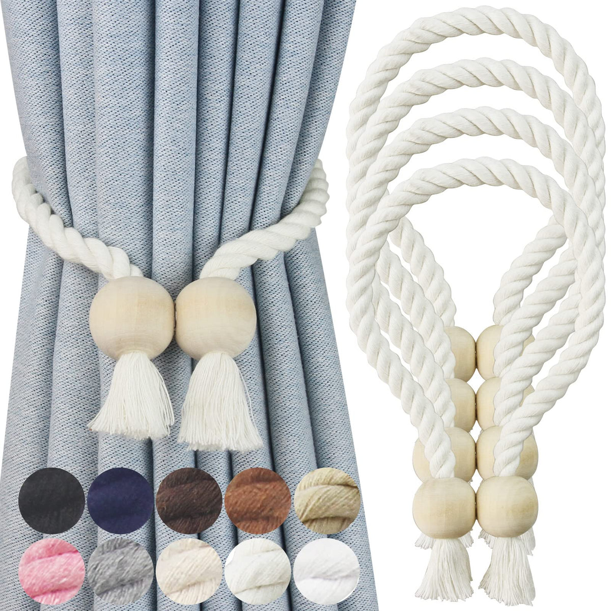 Magnetic Curtain Tiebacks Decorative Tie Back Drapes Holdbacks Nieffeiy