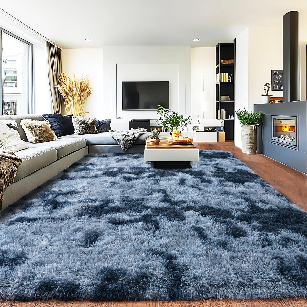 Pionblank 8x10 Rug for Living Room, Fluffy Large Area Rug, Cream White