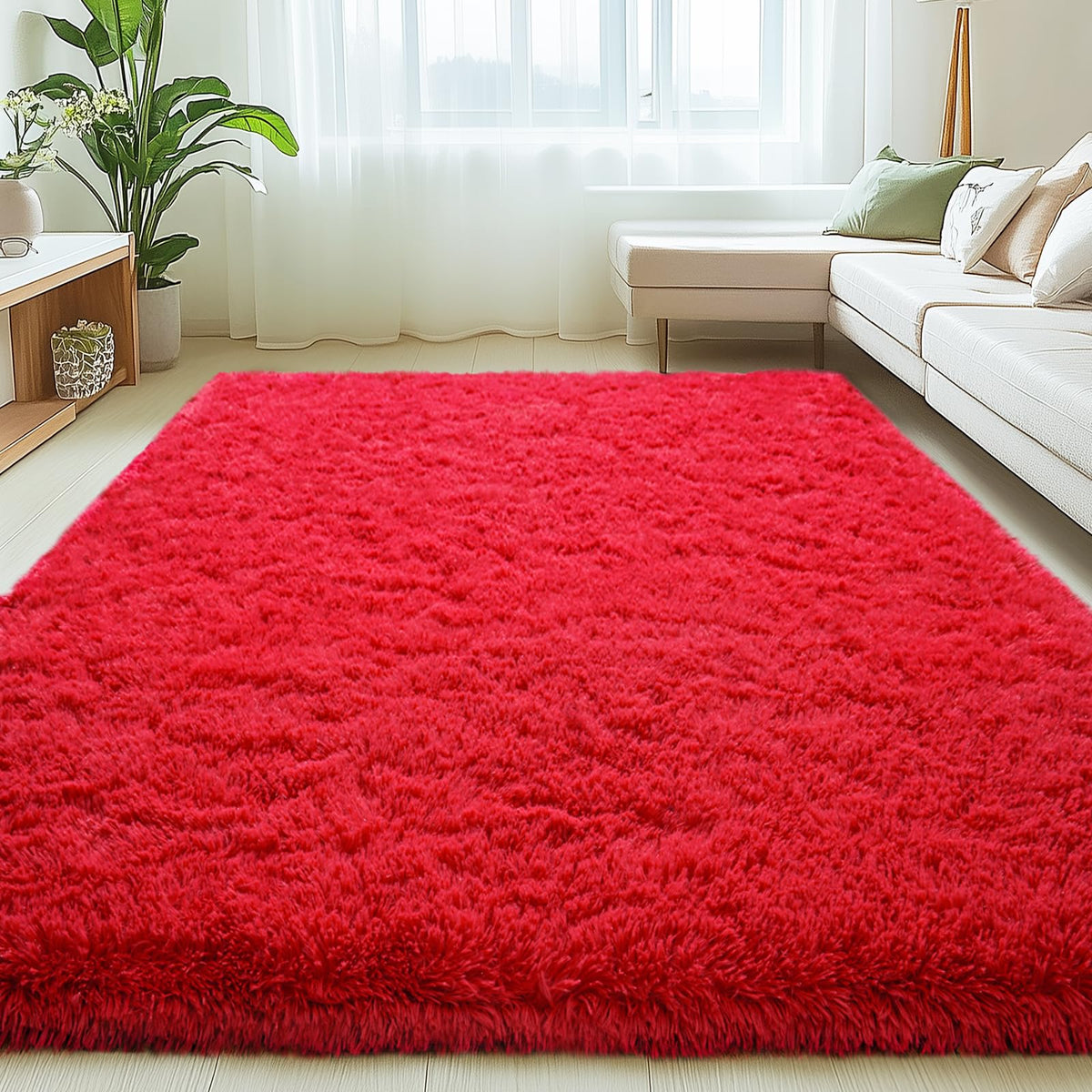 Mugorn 8x10 Area Rugs for Living Room, Large Fluffy Cream White Rugs
