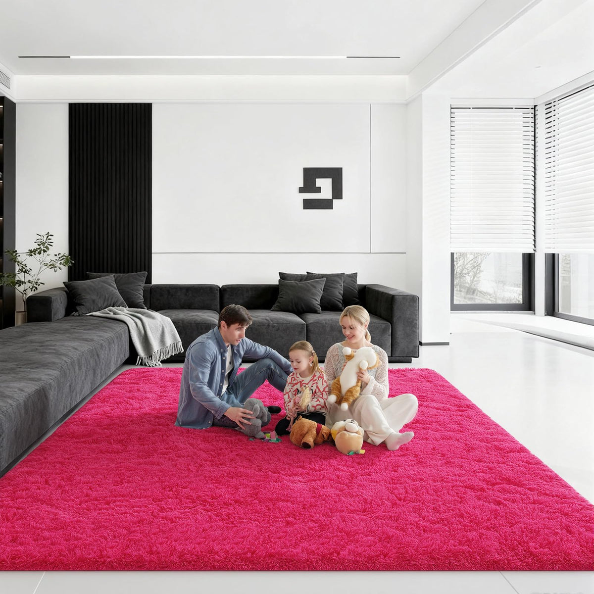 5x7 Large Fluffy Area Rugs for Living Room Bedroom, Light Tan