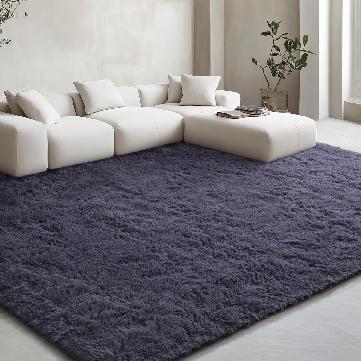 EVOIONOS Pink Round Rug for Bedroom, 4x4 Ft Fluffy Soft Circle Area Rugs for Living Room, Plush Shaggy Circular Carpet for Indoor Floor Bedside Girls Nursery, Machine-Washable Home Decor Aesthetic