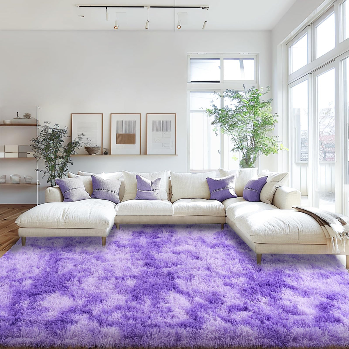 Mugorn 8x10 Area Rugs for Living Room, Large Fluffy Cream White Rugs