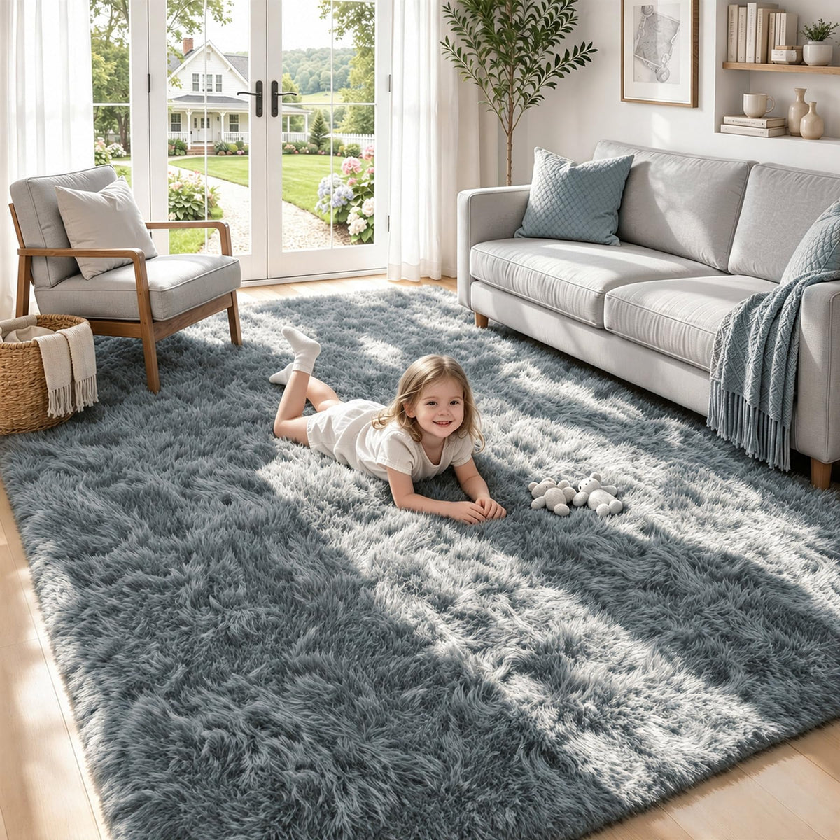 8x10 Area Rugs for Living Room: Soft Camel Fluffy Rug Shag Washable Rug Plush Fuzzy Indoor Carpet for Bedroom Nursery Playroom Girls Boys Kids Room (Camel, 8'x10')