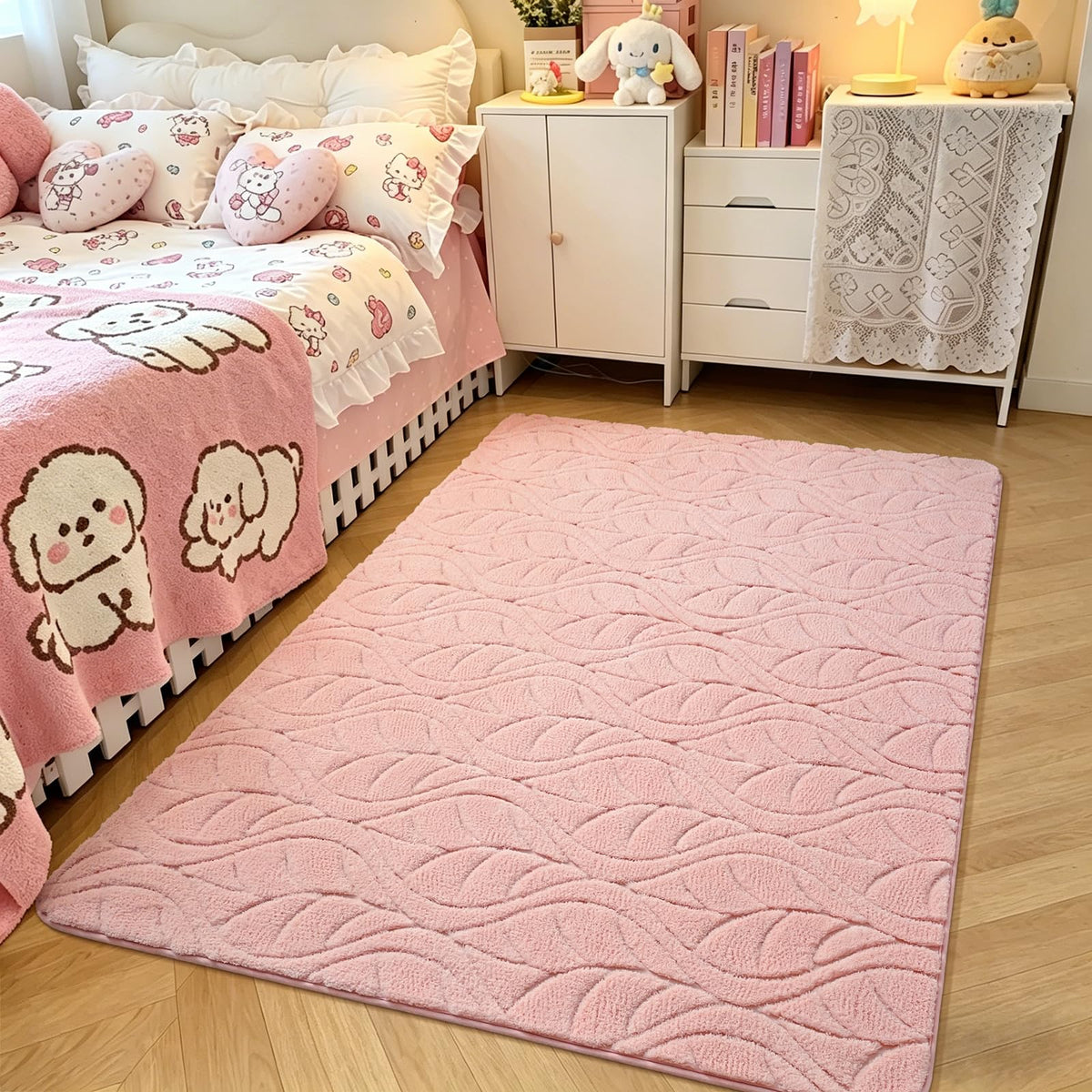 5x7 Black Fluffy Shag Area Rug for Living Room Bedroom