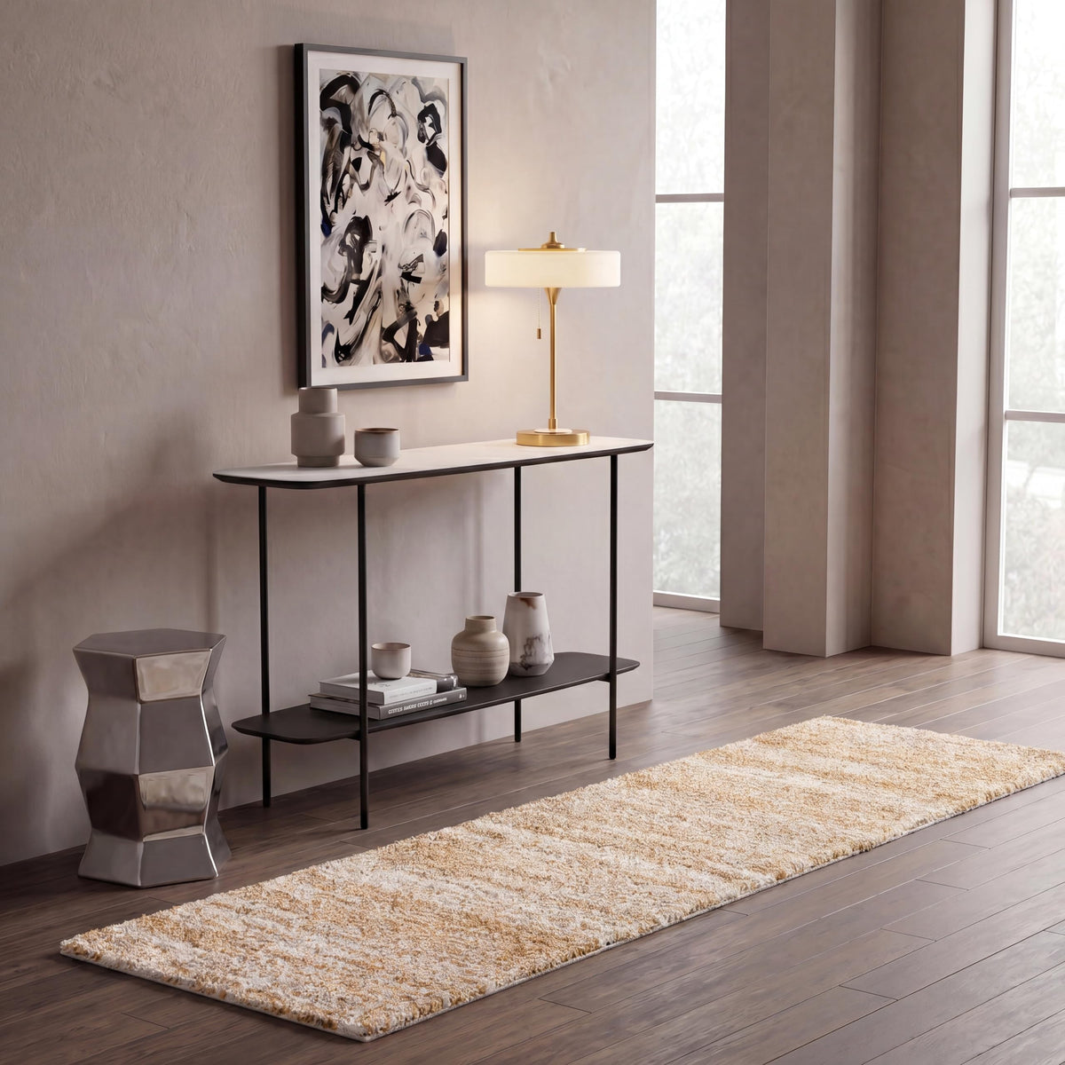 SAFAVIEH Hudson Shag Rug 10x14, Plush X-Large Ivory & Grey SGH295B