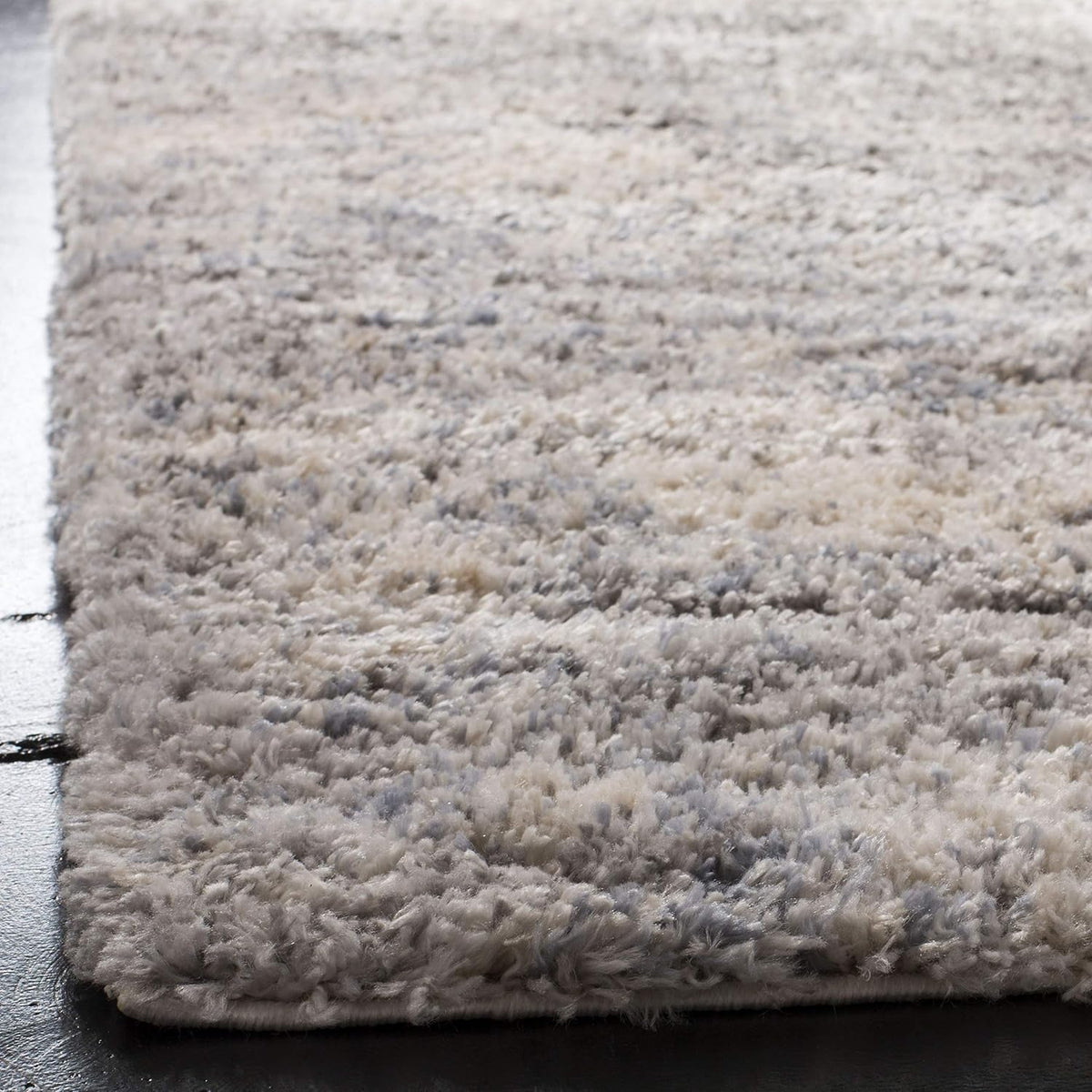 SAFAVIEH Berber Shag Rug 8x10, Large Grey Blue & Cream BER219G