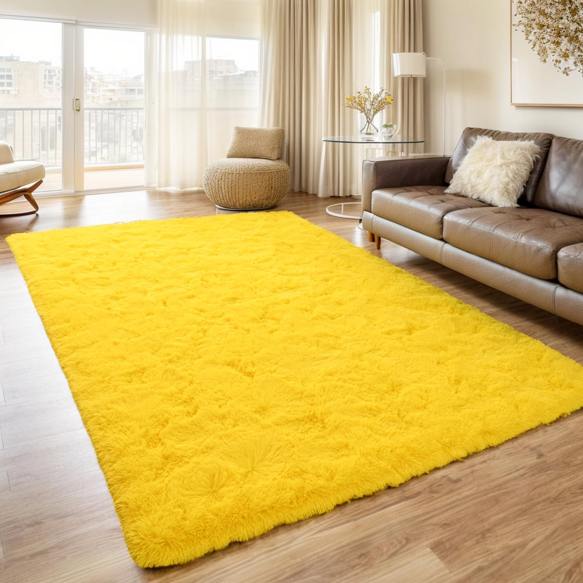 Orange 8x10 Area Rugs for Living Room Bedroom, Soft Plush Fluffy Large Rug
