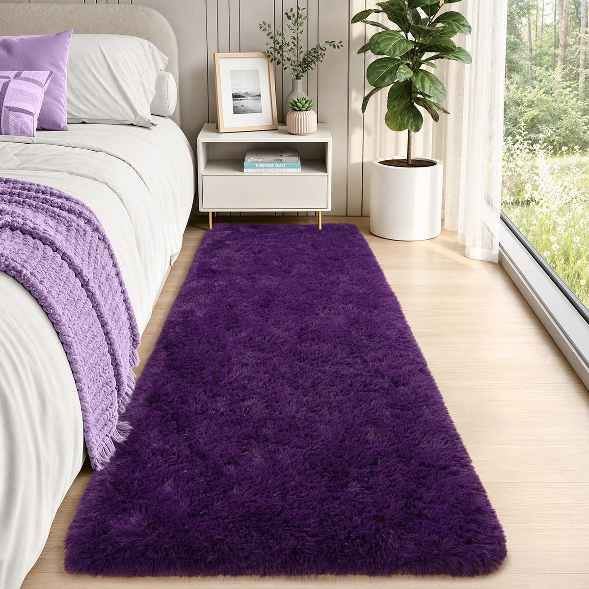 8x10 Shag Area Rug for Living Room, Fluffy Plush Rug Non-Slip Floor Carpet
