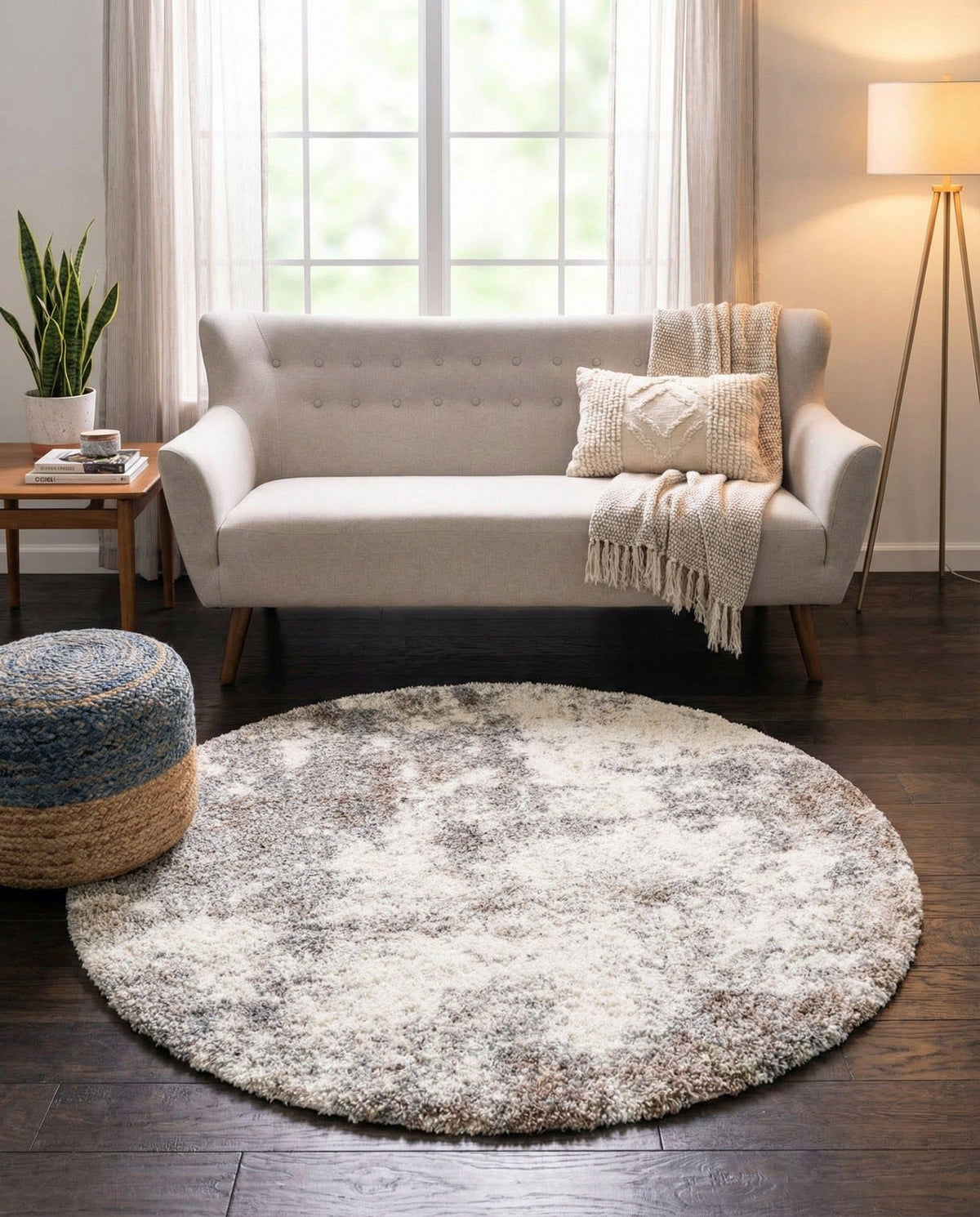 Rugs.com - Soft Touch Shag Rug – 7' 1 x 10' Khaki Shag Rug – Plush Easy-Clean Area Rug, Ideal for Bedrooms, Living Rooms, and Offices