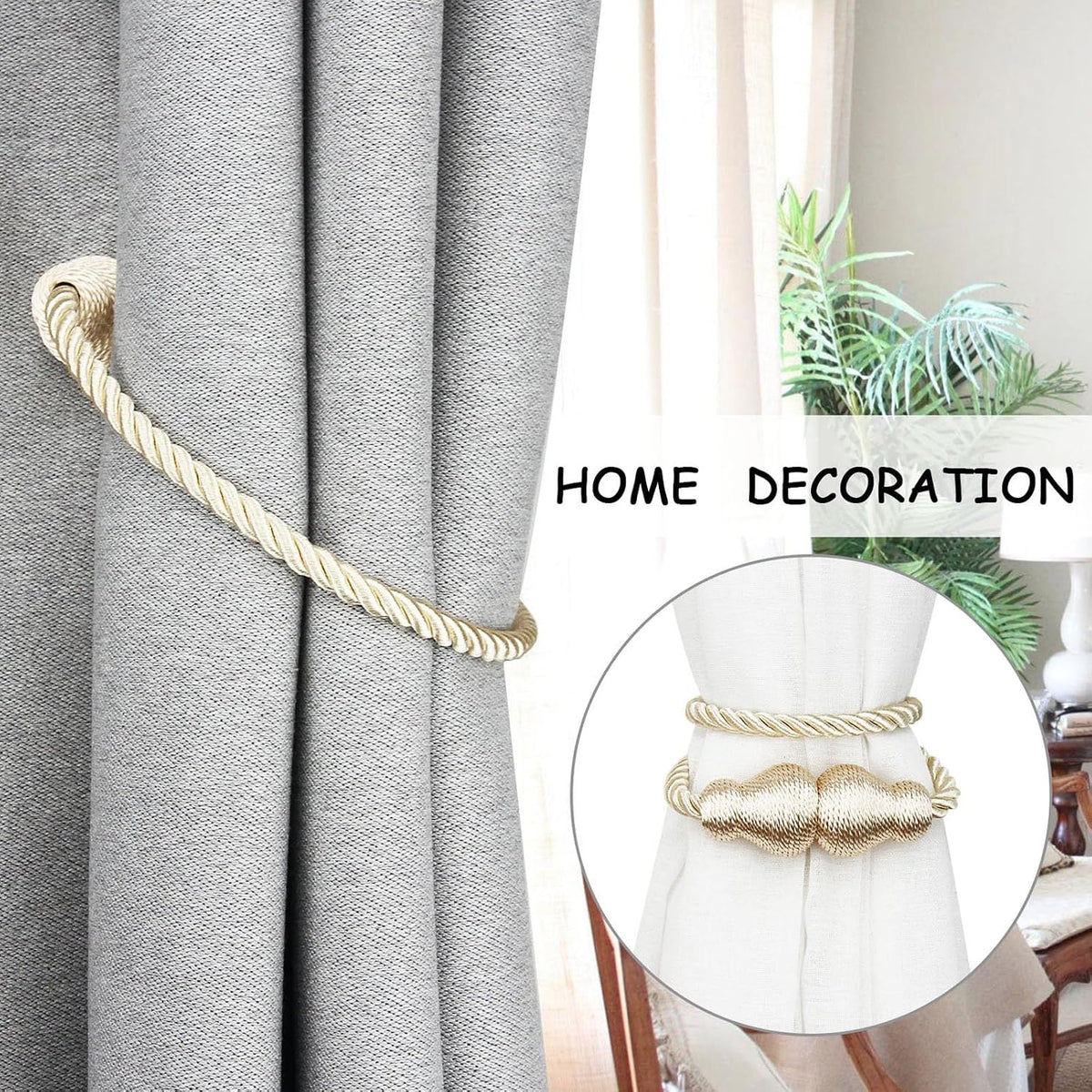 Magnetic Curtain Tiebacks Decorative Curtain Holders for Drapes Nieffeiy