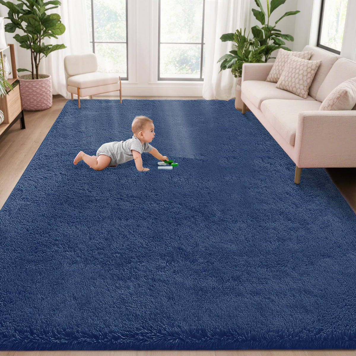 8x10 Area Rugs for Living Room: Fluffy Shag Soft Washable Rug Large Fuzzy Plush Indoor Carpet for Bedroom Nursery Playroom Kids Girls Boys Room (Camel, 8'x10')