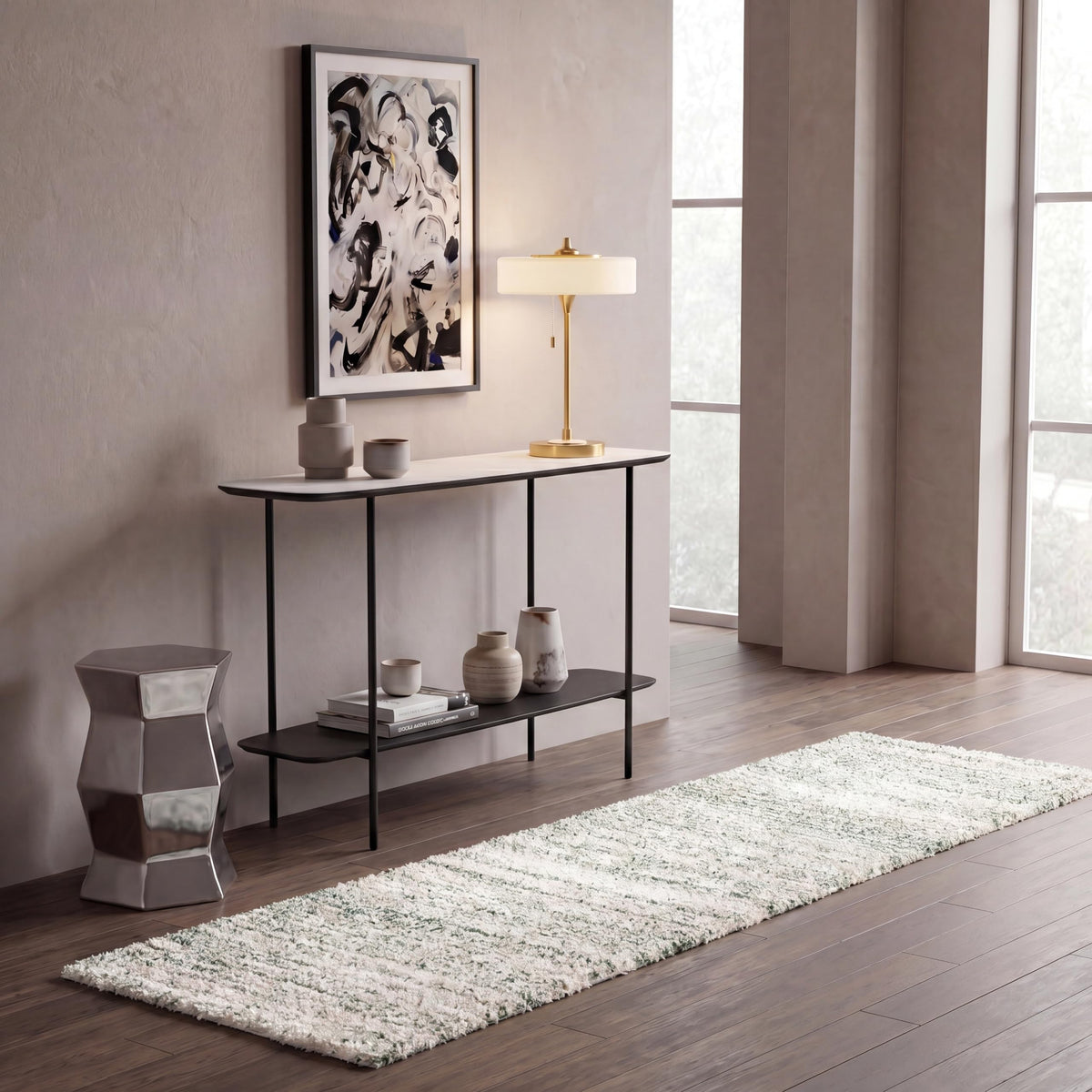 SAFAVIEH Hudson Shag Rug 10x14, Plush X-Large Ivory & Grey SGH295B