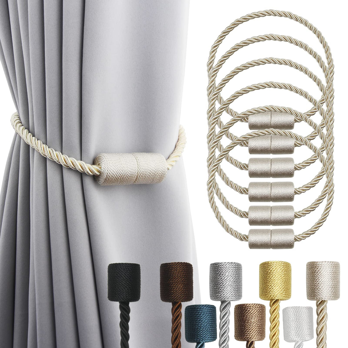 Magnetic Curtain Tiebacks Holdbacks Decorative Tie Backs for Windows Porlau