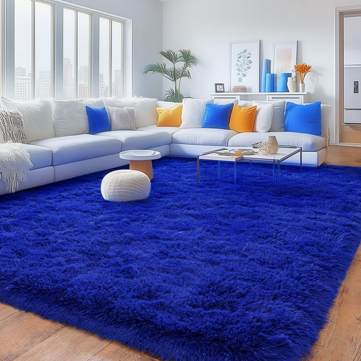 8x10 Area Rugs for Living Room, Ultra Soft Large Shag Black Bedroom Rug Upgrade Non-Slip Plush Modern Fluffy Carpet for Kids Boys Girls Room Home Decor Aesthetic