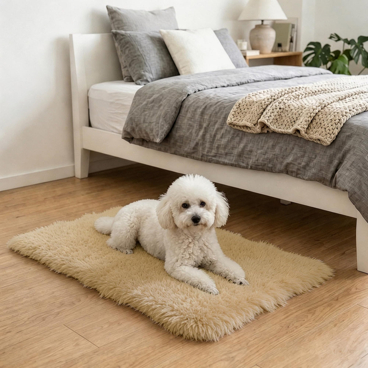 8x10 Area Rugs for Living Room, Large Fluffy Soft Shag Rug, Non-Slip Thick Fuzzy Plush Rug, Non-Shedding High Pile Furry Floor Indoor Carpet for Kids Room Nursery Dorm Home Decor(Beige)