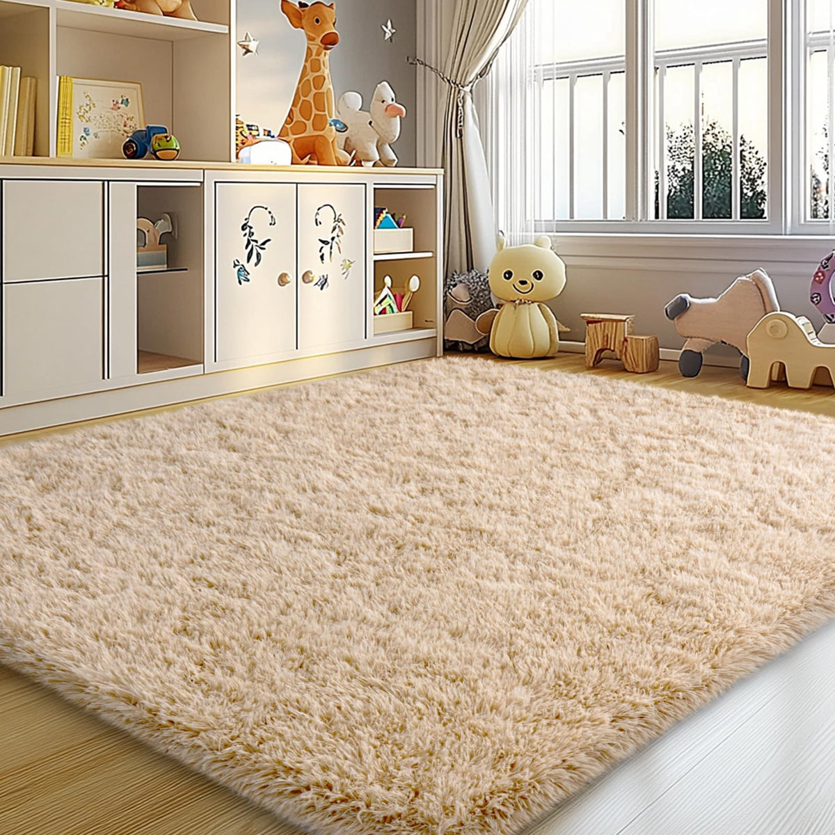 Mugorn Small Soft Shag Rugs for Bedroom, 4x6 Fluffy Area Rugs for Living Room