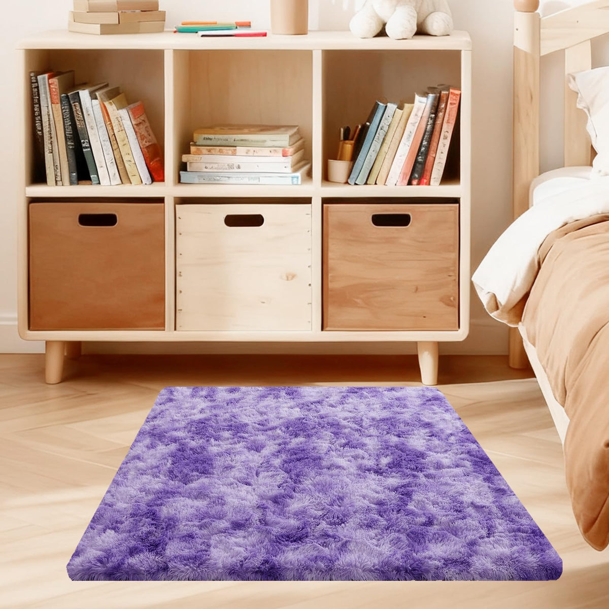 5x7 Large Fluffy Area Rugs for Living Room Bedroom, Light Tan