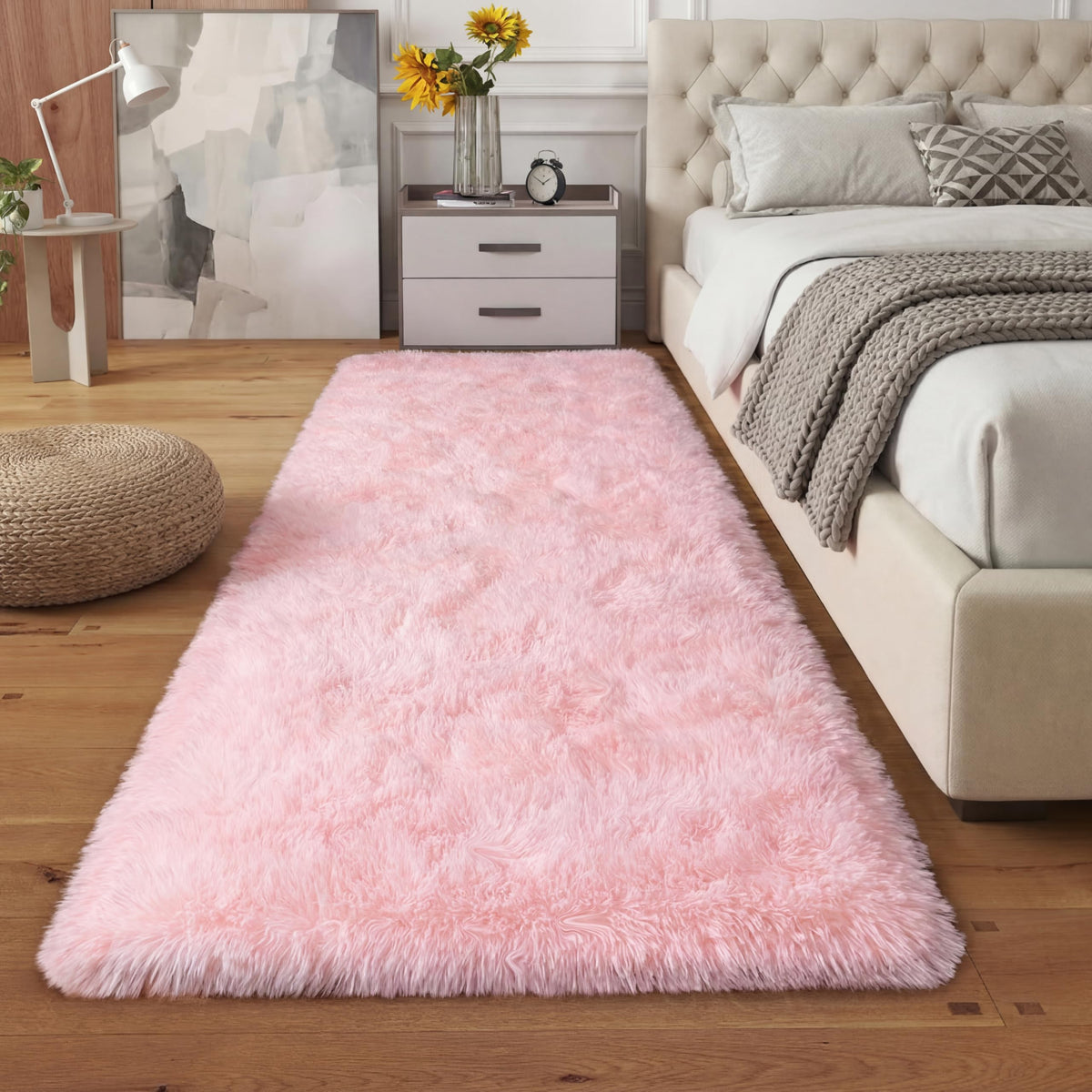 Orange 8x10 Area Rugs for Living Room Bedroom, Soft Plush Fluffy Large Rug