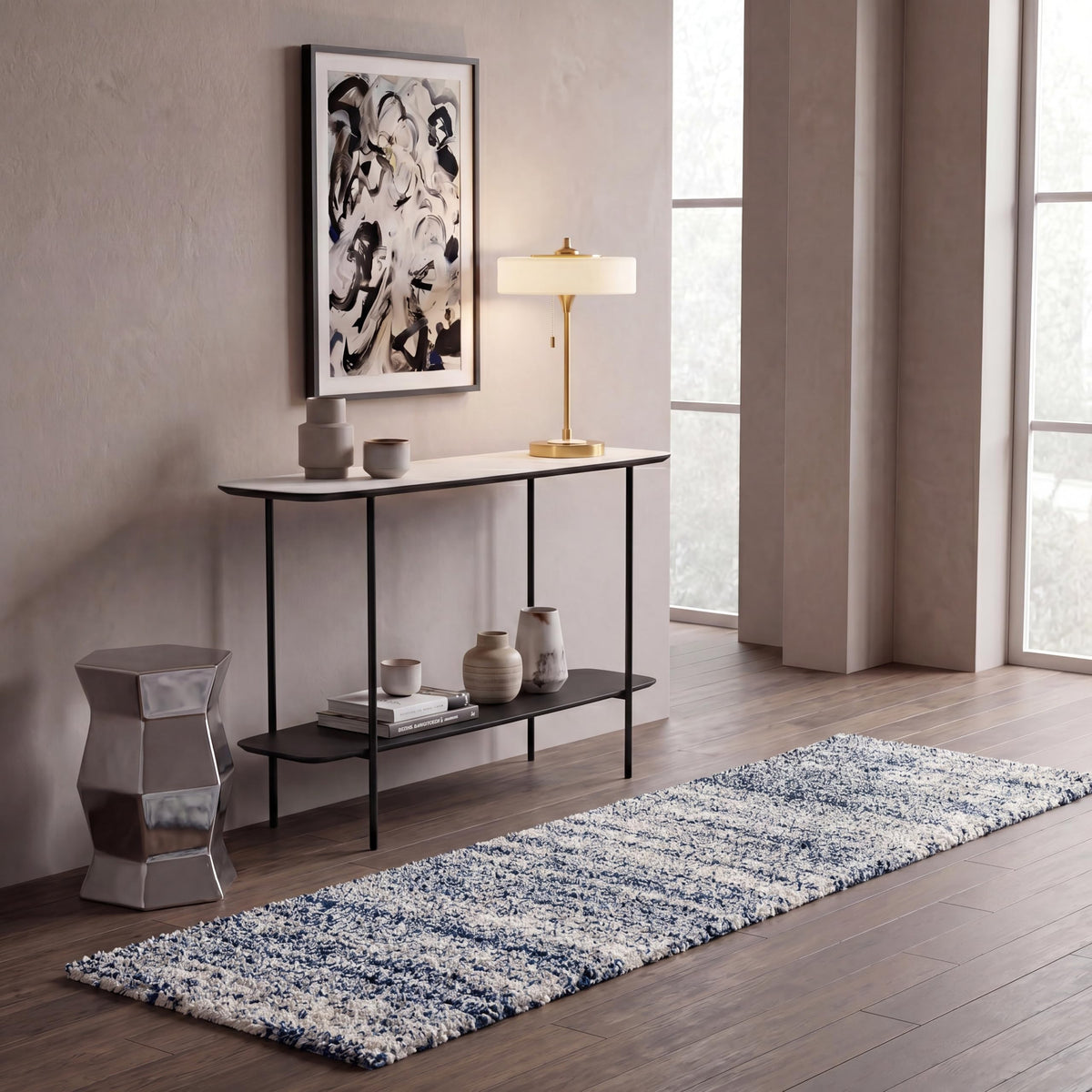 SAFAVIEH Hudson Shag Rug 10x14, Plush X-Large Ivory & Grey SGH295B