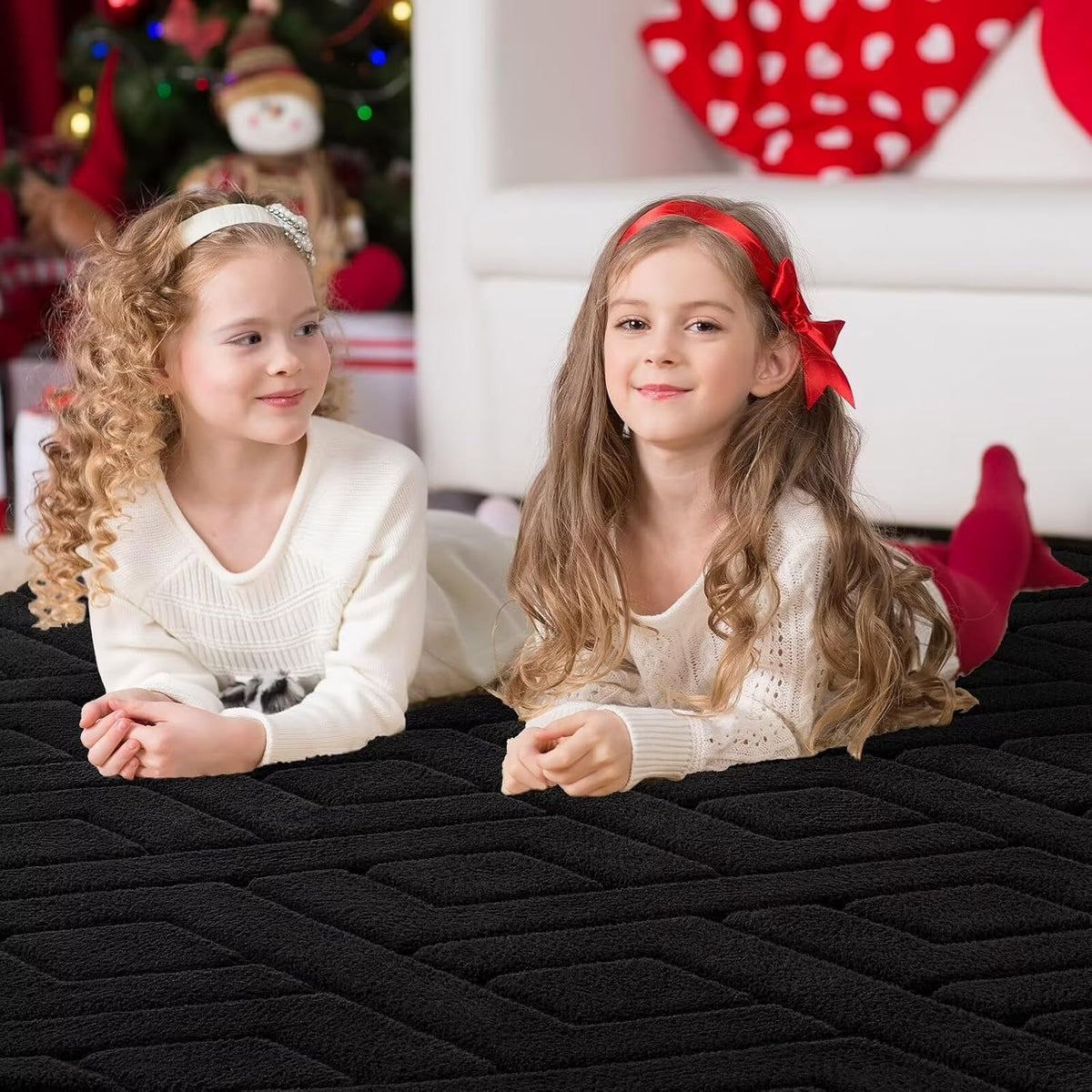 5x7 Black Fluffy Shag Area Rug for Living Room Bedroom
