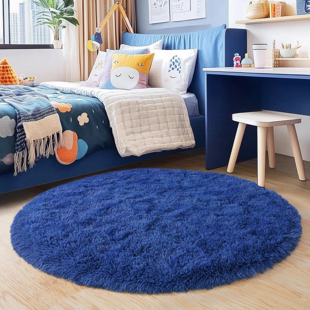 8x10 Area Rugs for Living Room, Ultra Soft Large Shag Black Bedroom Rug Upgrade Non-Slip Plush Modern Fluffy Carpet for Kids Boys Girls Room Home Decor Aesthetic