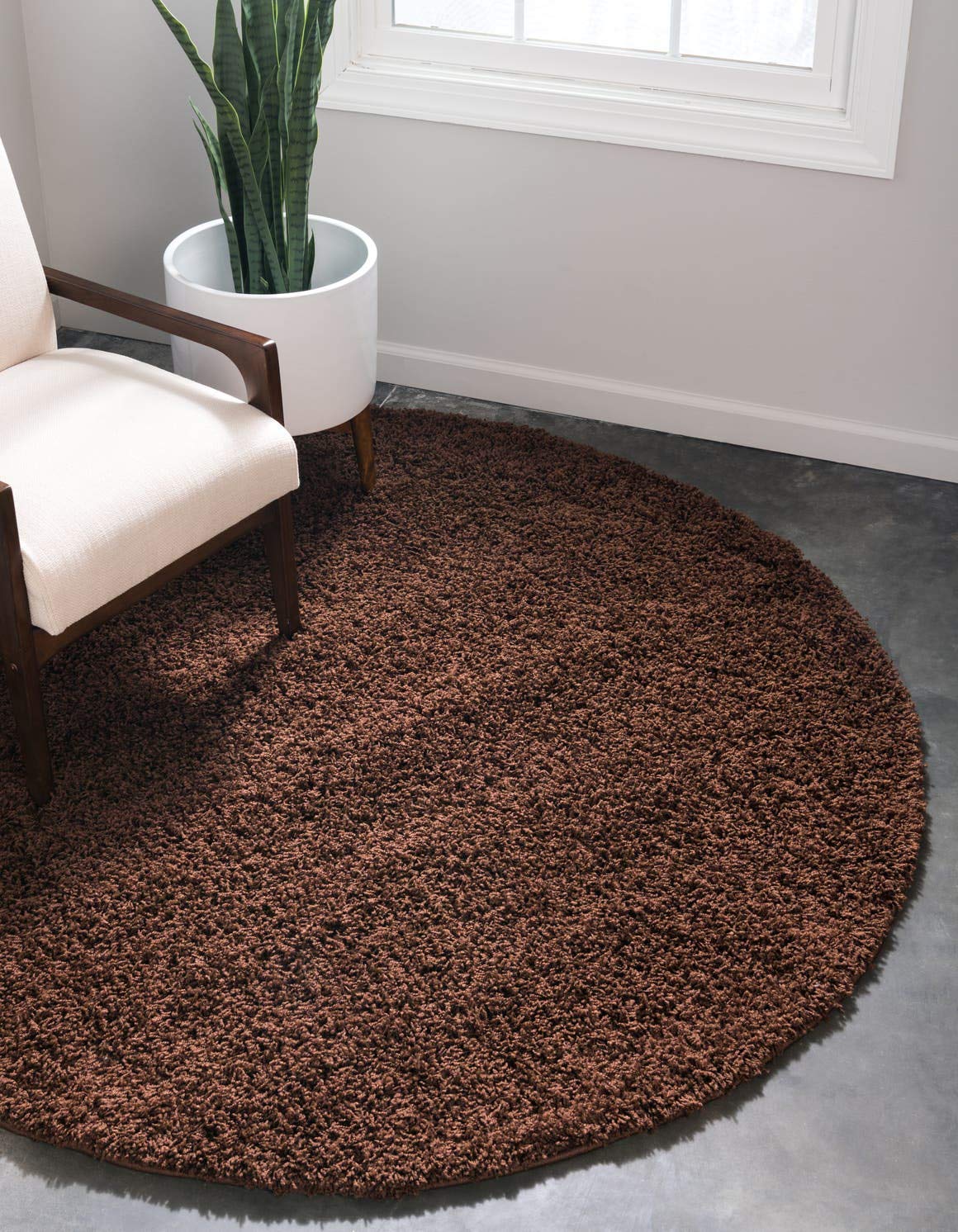 Unique Loom Solid Shag Collection Area Rug (8' x 10' Rectangle, Sandy Brown)