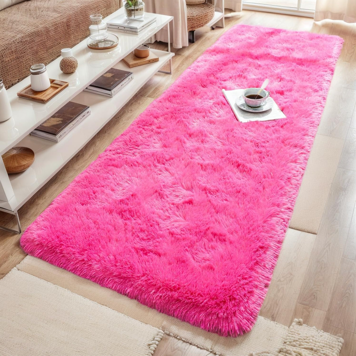 Orange 8x10 Area Rugs for Living Room Bedroom, Soft Plush Fluffy Large Rug