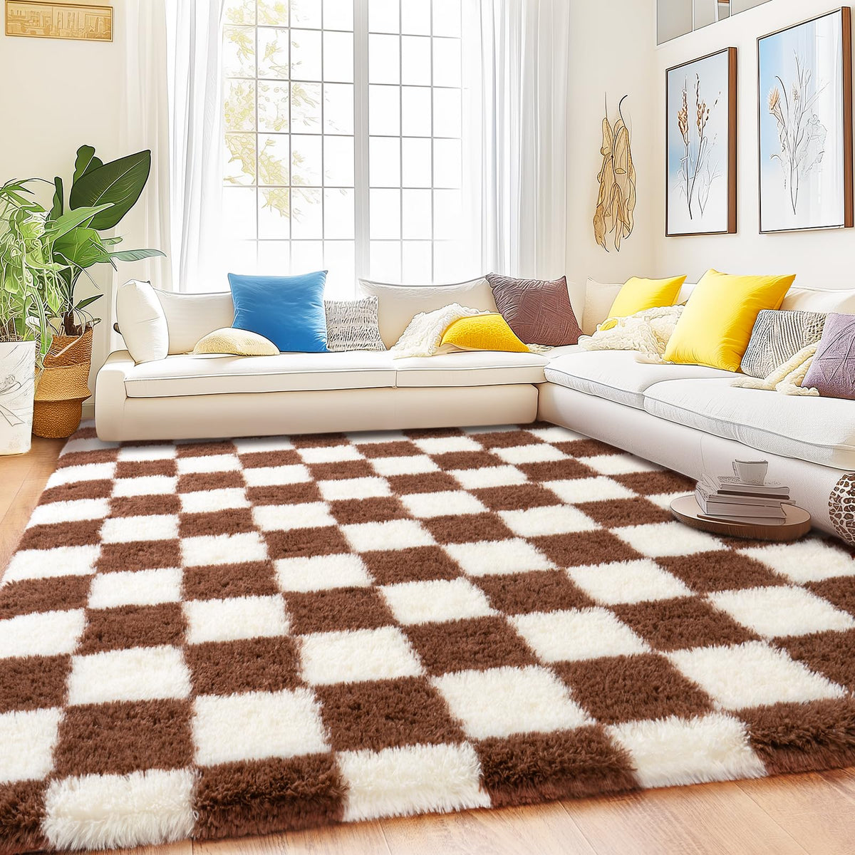 8x10 Area Rugs for Living Room, Large Ultra Fluffy Fuzzy Shag Rug for Bedroom, Modern Plush Soft High Pile Upgrade Non-Slip Carpet for Kids Girls and Boys Room Decor, Tie-Dyed Blue Grey