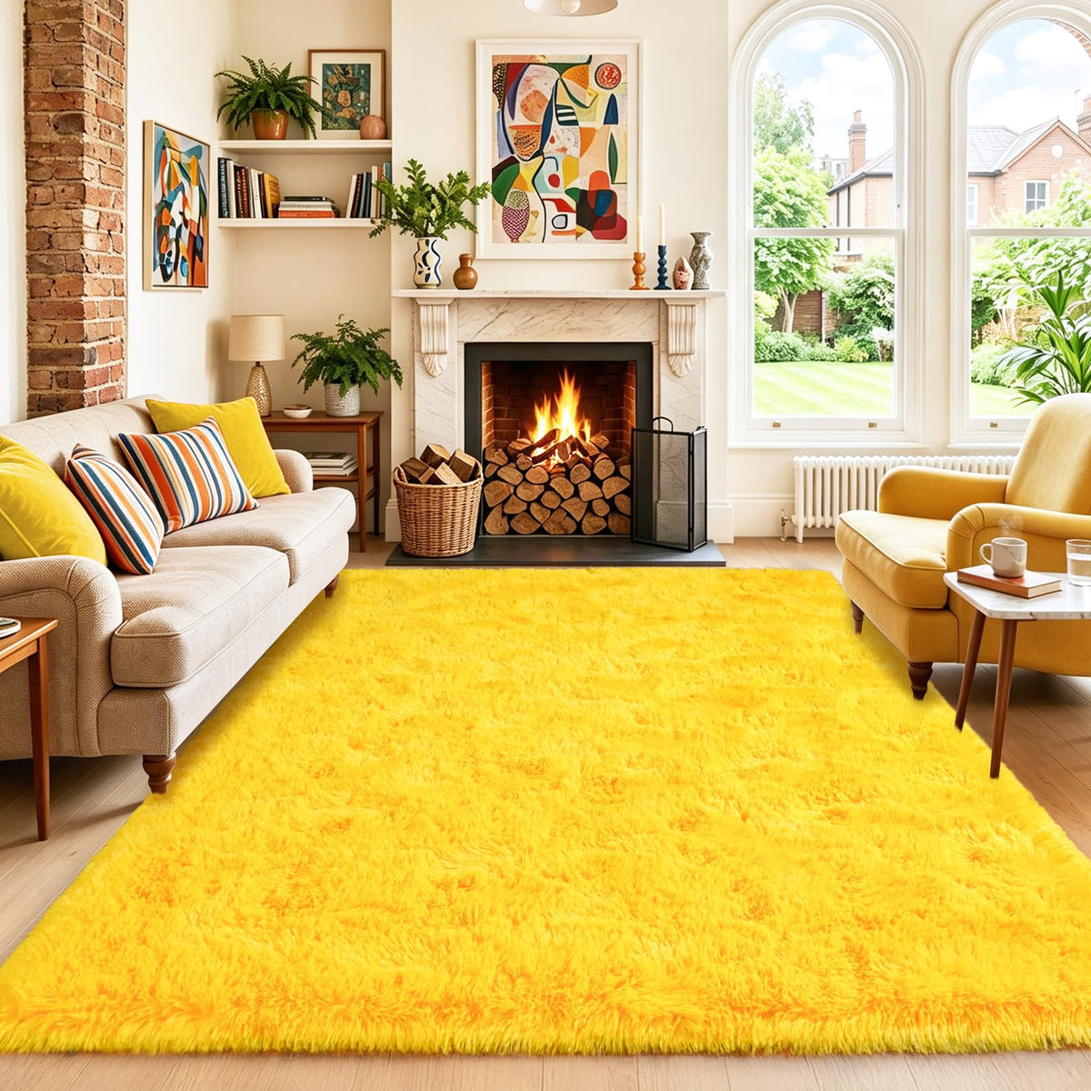 8x10 Area Rugs for Living Room, Ultra Soft Large Shag Black Bedroom Rug Upgrade Non-Slip Plush Modern Fluffy Carpet for Kids Boys Girls Room Home Decor Aesthetic