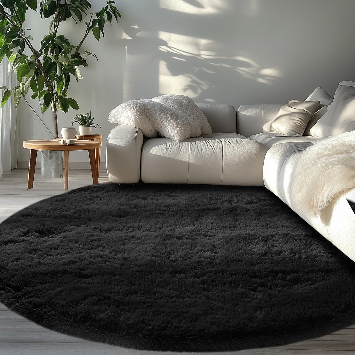 Topmaxcs Fluffy 8x10 Area Rug for Living Room – Grey Shag Plush Rugs