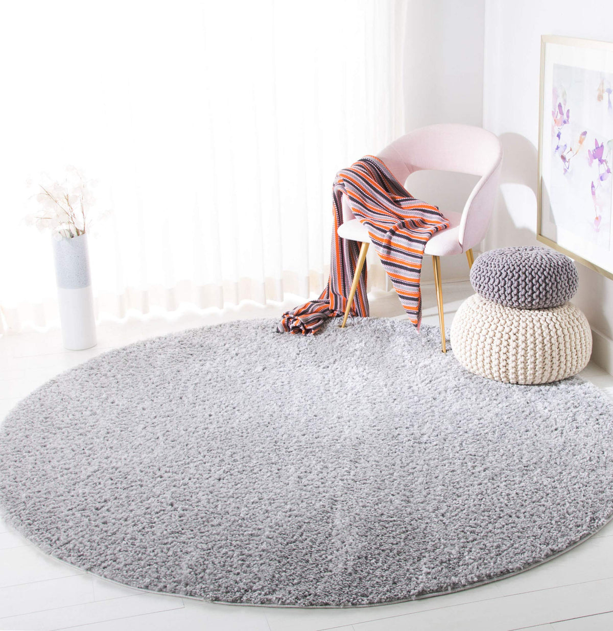 SAFAVIEH August Shag Rug 8'x10', Soft Plush Modern Ivory AUG900C
