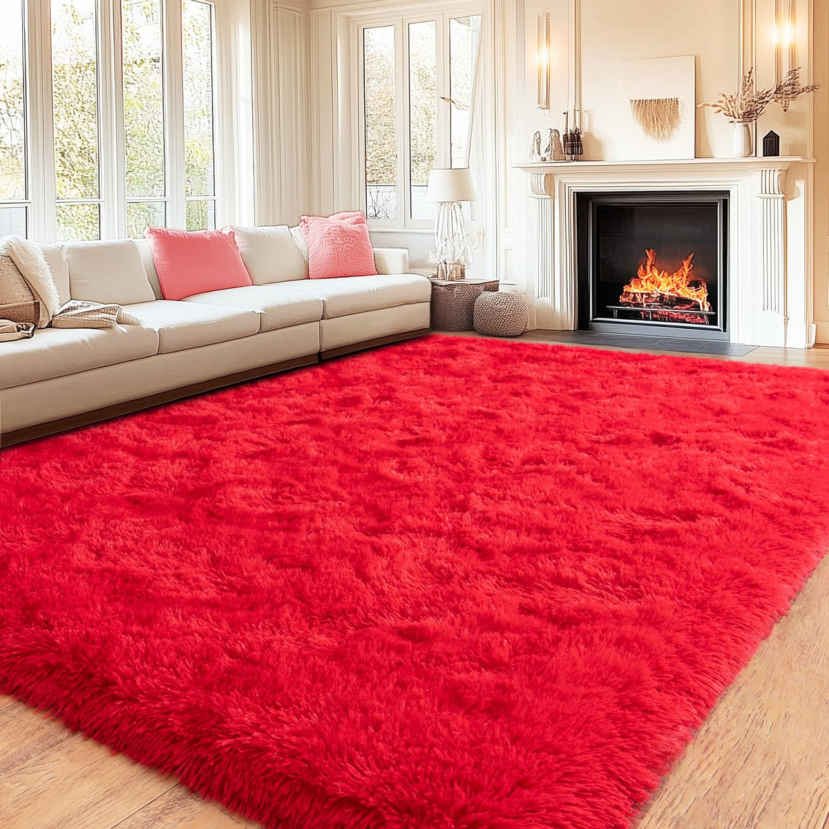 8x10 Shag Area Rug for Living Room, Fluffy Plush Rug Non-Slip Floor Carpet
