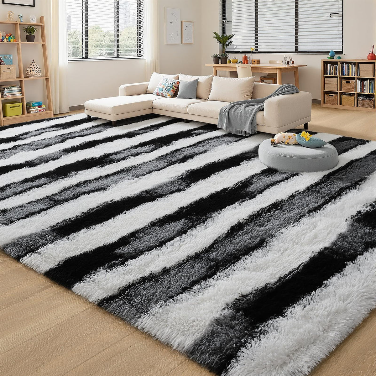 5x7 Plush Burgundy Red Area Rug