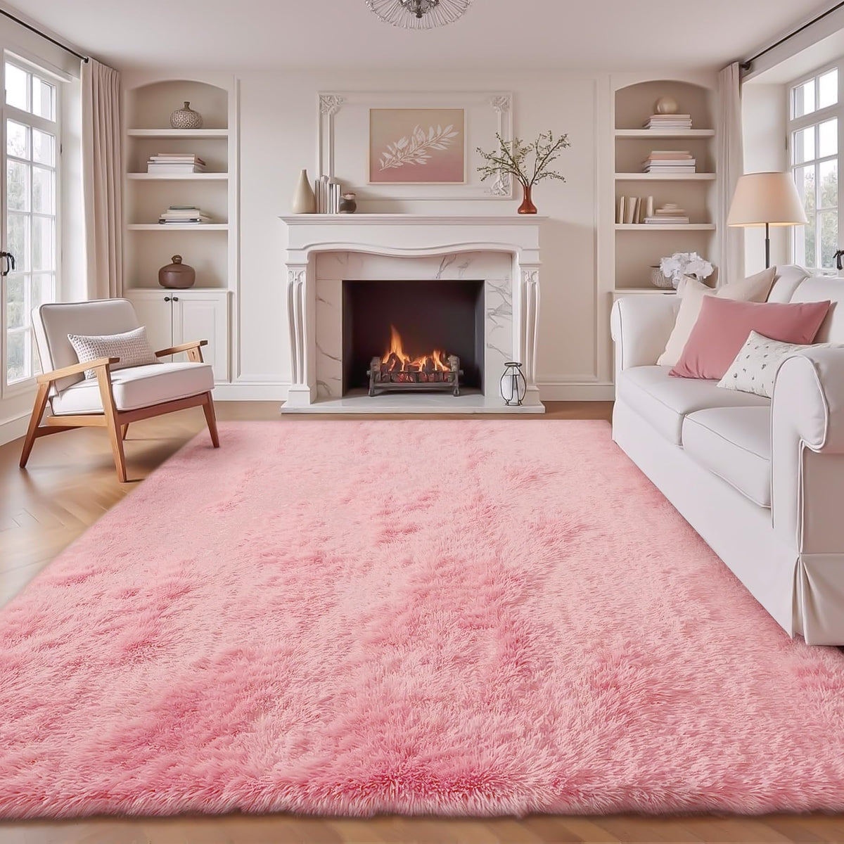 8x10 Area Rugs for Living Room: Fluffy Shag Soft Washable Rug Large Fuzzy Plush Indoor Carpet for Bedroom Nursery Playroom Kids Girls Boys Room (Camel, 8'x10')