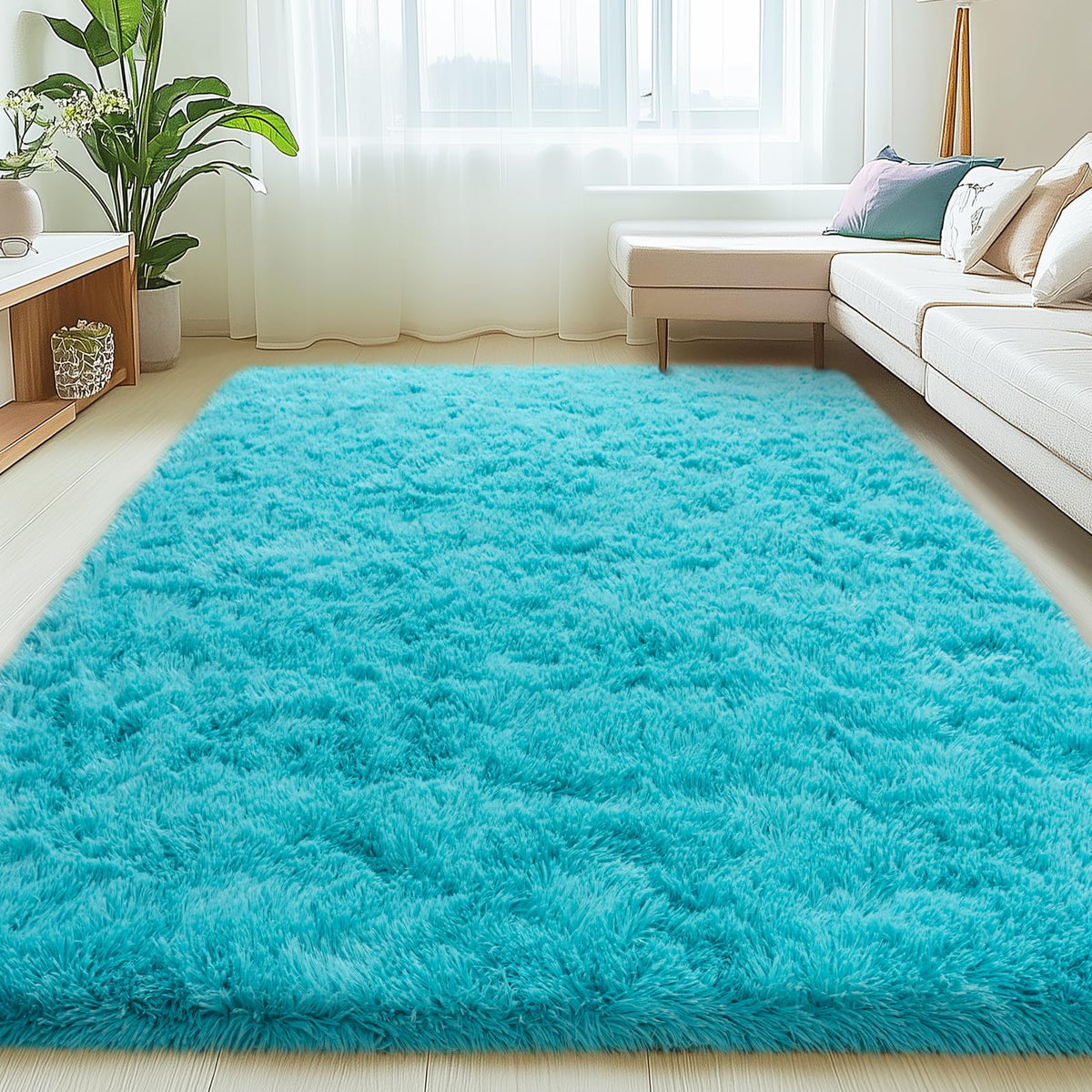 Mugorn 8x10 Area Rugs for Living Room, Large Fluffy Cream White Rugs