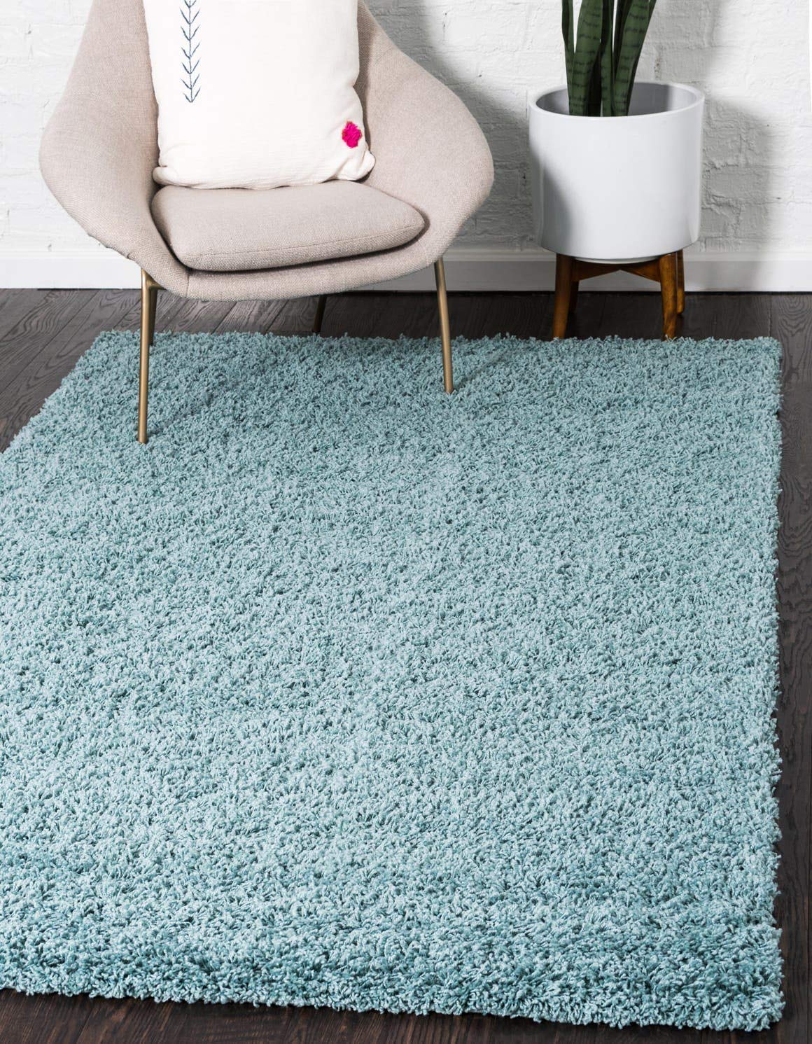 Unique Loom Solid Shag Collection Area Rug (8' x 10' Rectangle, Sandy Brown)