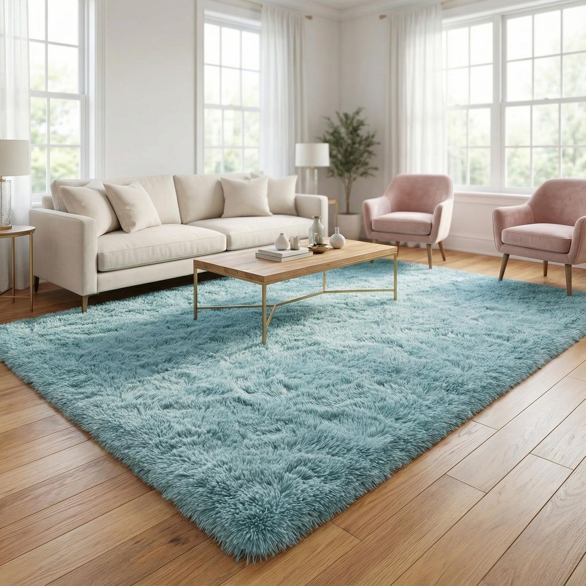 Merelax Soft Modern Indoor Large Shaggy Rug for Livingroom Bedroom Dorm Kids Room Home Decor, Non-Slip Plush Fluffy Furry Fur Area Rugs Comfy Nursery Accent Floor Carpet 9x12 Feet, Black