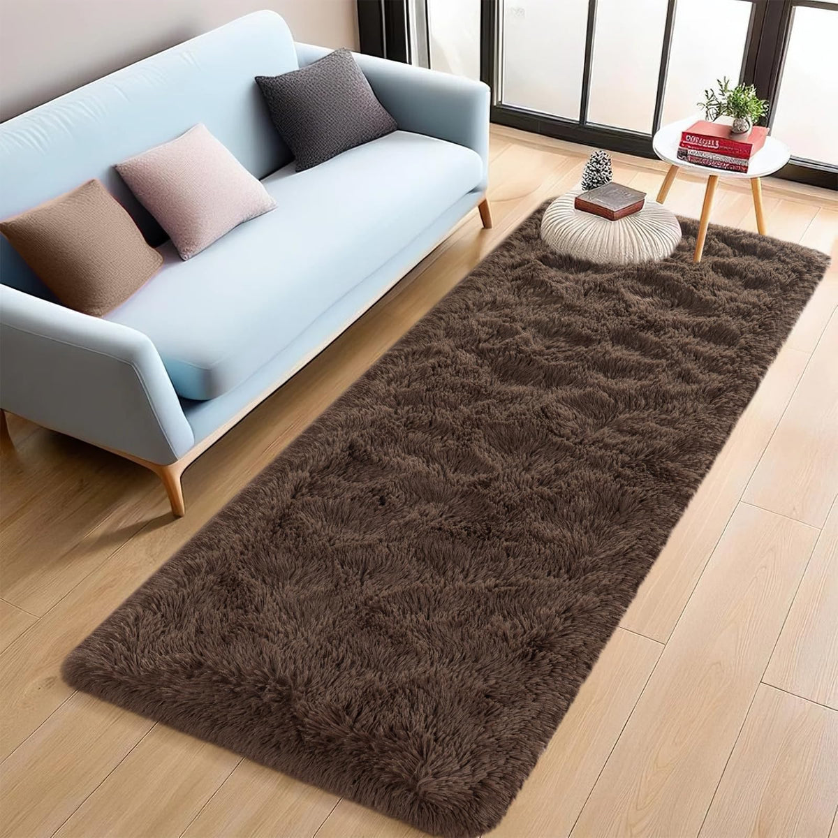 5x7 Plush Burgundy Red Area Rug