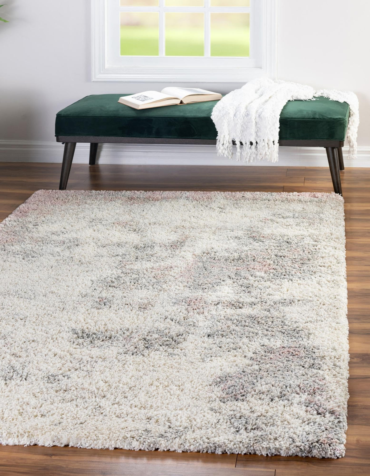 Rugs.com - Soft Touch Shag Rug – 7' 1 x 10' Khaki Shag Rug – Plush Easy-Clean Area Rug, Ideal for Bedrooms, Living Rooms, and Offices