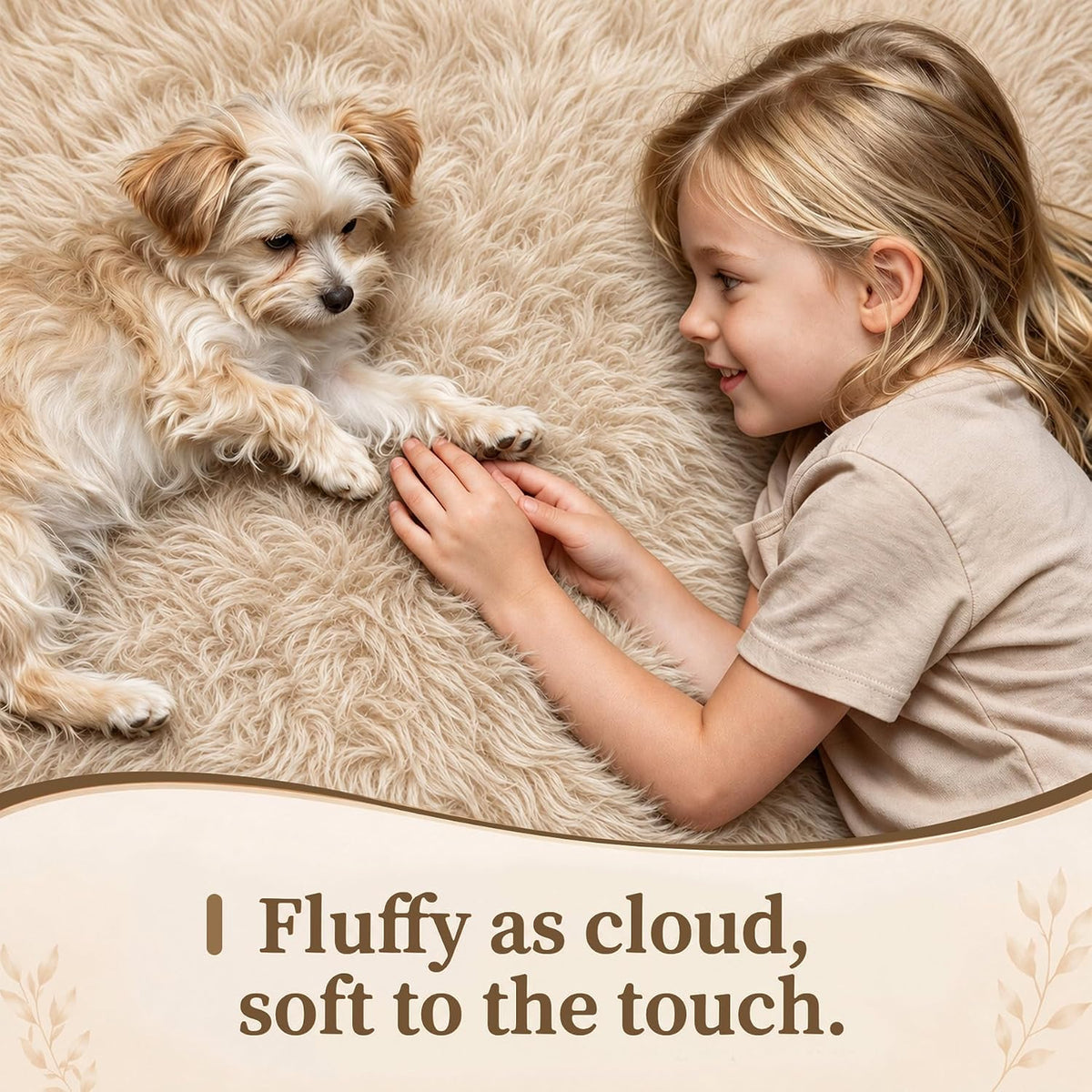 8x10 Area Rugs for Living Room: Soft Camel Fluffy Rug Shag Washable Rug Plush Fuzzy Indoor Carpet for Bedroom Nursery Playroom Girls Boys Kids Room (Camel, 8'x10')