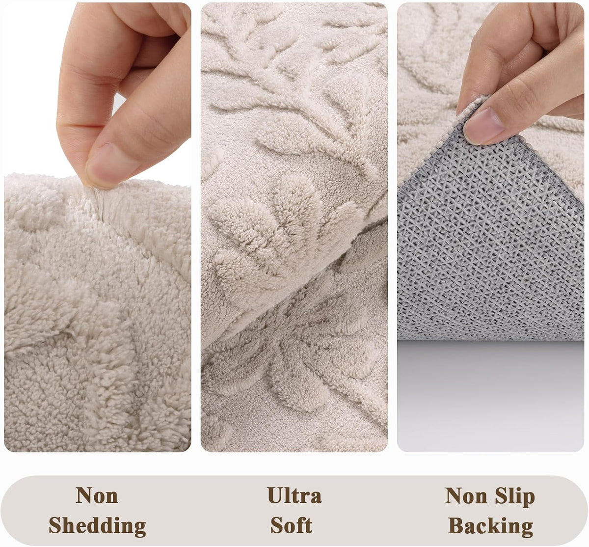Vaukki 8x10 Area Rug for Living Room, Beige Throw Carpet for Bedroom